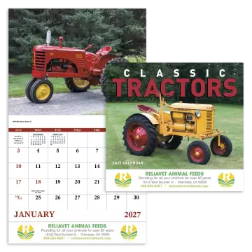 Classic Tractors Wall Calendar - Stapled